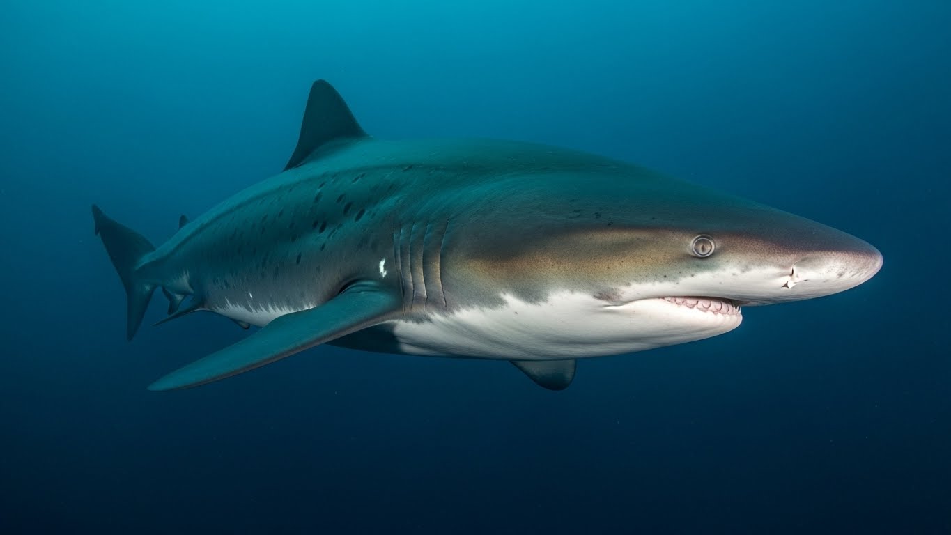 Greenland shark in dark water