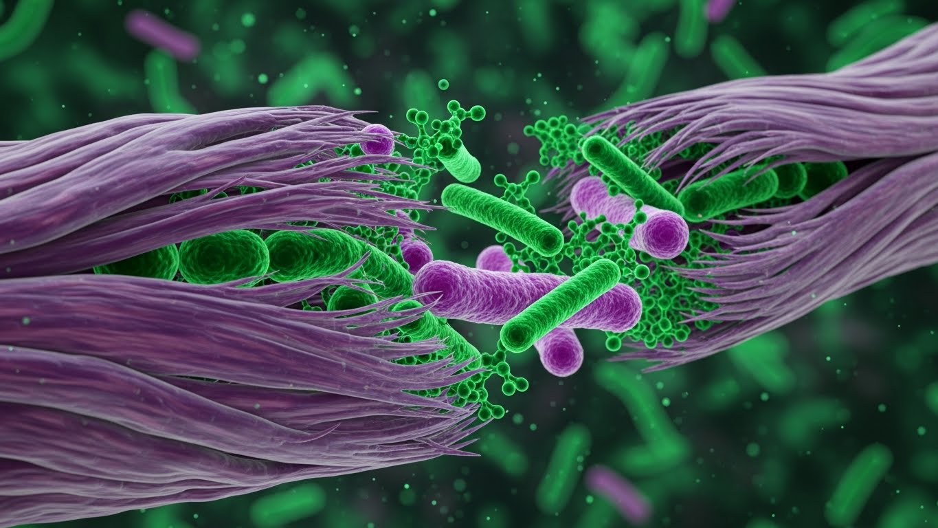 Microscopic bacteria view