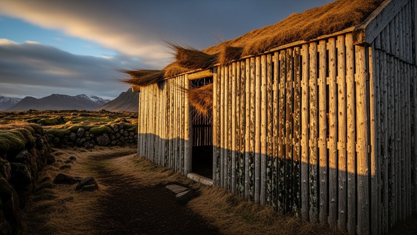 Wooden drying shed