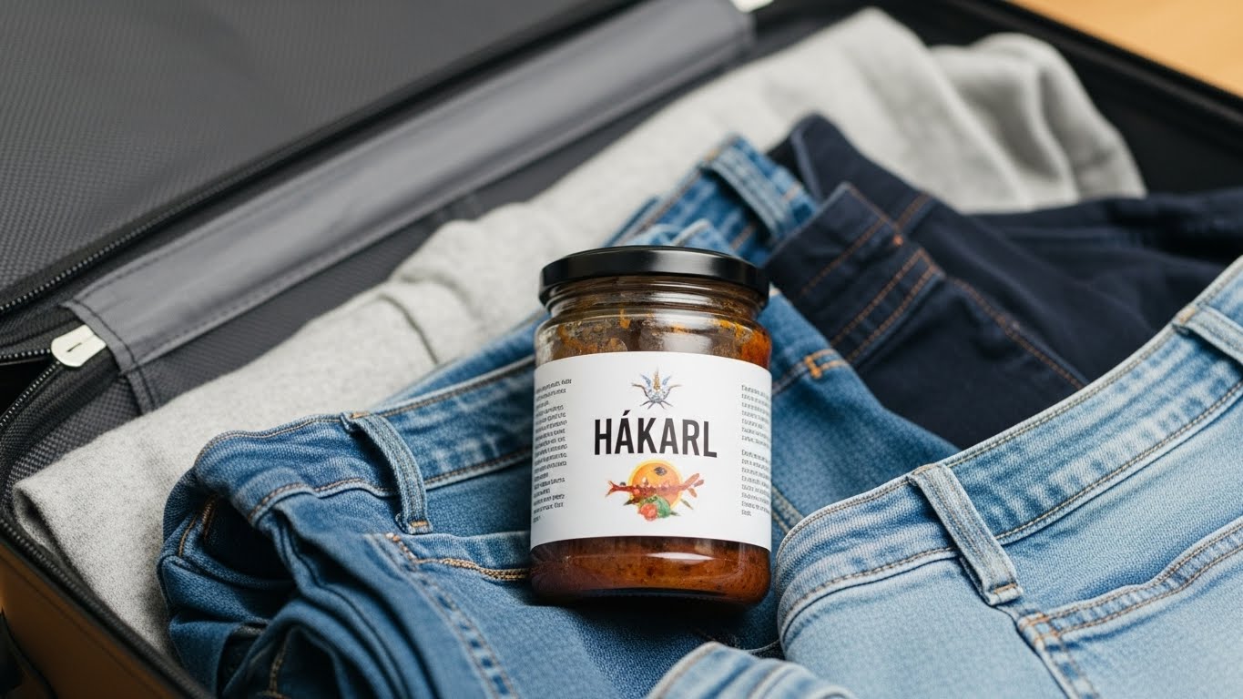 Jar of shark in suitcase
